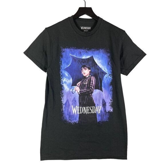 Wednesday Addams T-Shirt Adult‎ Small Black TV Show Short Sleeve Unisex - Picture 1 of 10